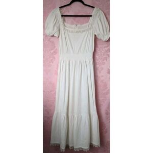 Antique Victorian Women's Bodiced Princess Petticoat Cotton & Lace *Flaws